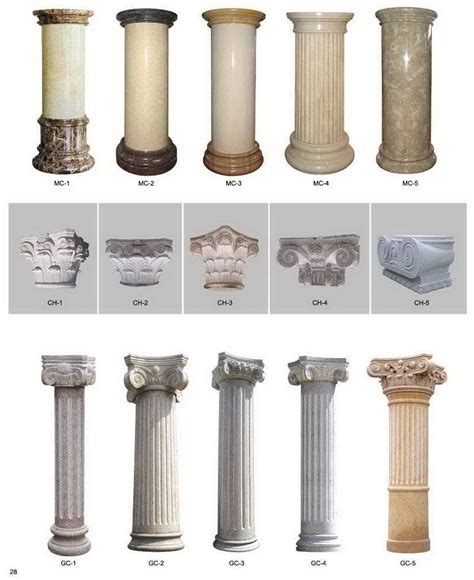 Columna de piedra, columna de mármol, columna del granito ...