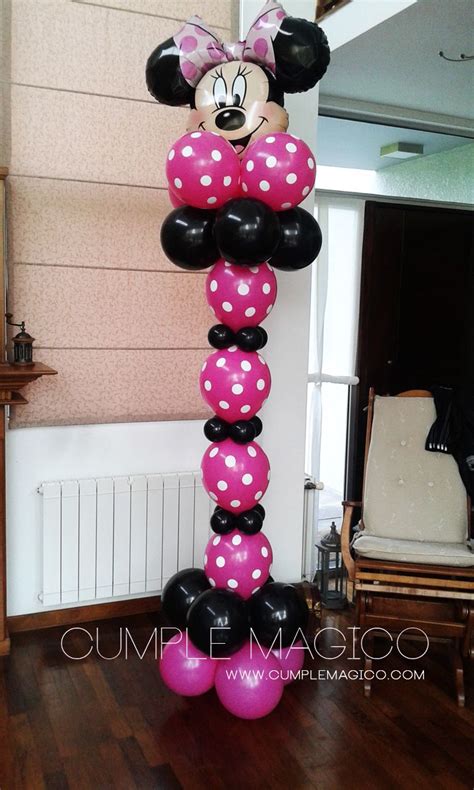 Columna en globos Minnie   decoracion Cumpleaños | Minnie ...