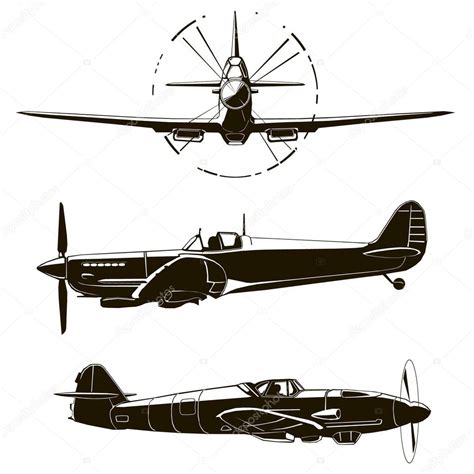 combate de aviones segunda guerra mundial — Vector de ...