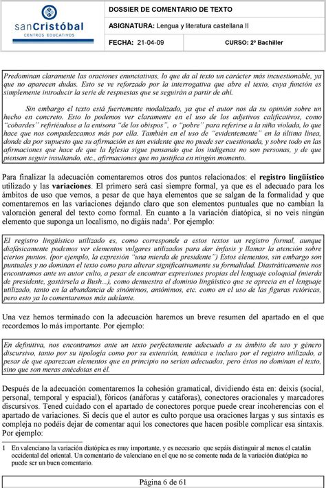 COMENTARIO DE TEXTO. 2º Bachiller   PDF