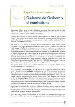 Comentario de texto de Guillermo de Ockham resuelto 2015
