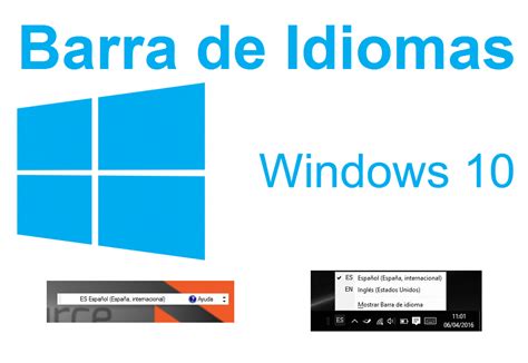 Como activar y personalizar la barra de idiomas en Windows 10.