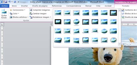 Cómo añadir marcos a las imágenes en Microsoft Word 2010 ...