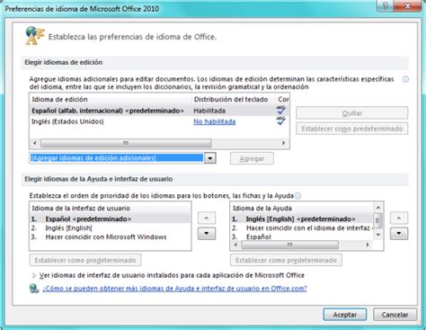 Cómo cambiar el idioma de Microsoft Office 2010