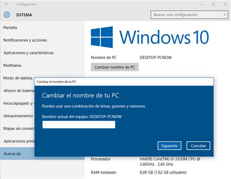 Cómo Cambiar el Nombre de PC en Windows 10