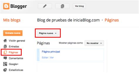 Cómo crear páginas o secciones en Blogger | iniciaBlog ...