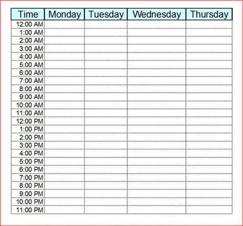 Cómo crear un calendario semanal de 24 horas con Excel ...