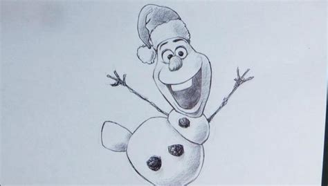 Cómo dibujar al muñeco de nieve de Frozen vestido de Navidad