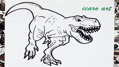 Como dibujar al tiranosaurio rex | how to draw ...