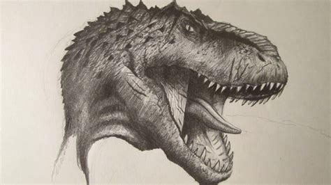 Cómo dibujar la cabeza de un dinosaurio carnívoro a lápiz ...
