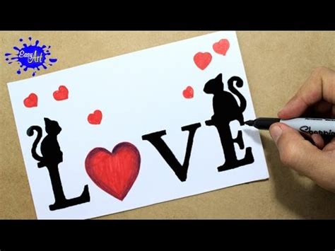 Como dibujar love/ how to draw love letters / targetas de ...
