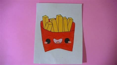 Como dibujar/pintar papas fritas kawaii   Semana comida ...