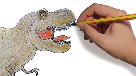 COMO DIBUJAR UN DINOSAURIO: Tiranosaurio Rex facil paso a ...