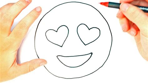 Cómo dibujar un Emoji Enamorado para niños | Dibujo de ...