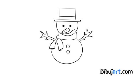 Cómo dibujar un Muñeco de Nieve paso a paso | dibujart.com