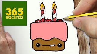 Como dibujar un pastel kawaii