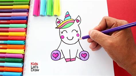Cómo dibujar un UNICORNIO kawaii fácil | How to Draw a ...
