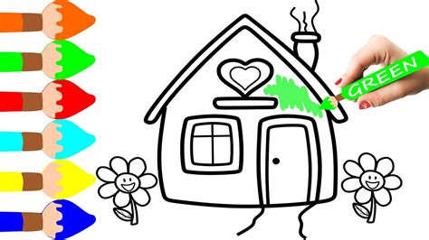 Como Dibujar una Casa para Colorear   Dibujos para niños ...