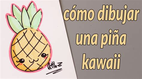 Cómo dibujar una piña kawaii / How to draw a cute ...