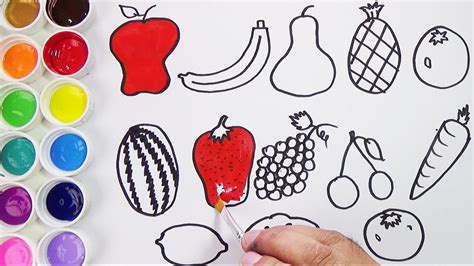 Como Dibujar y Colorear Frutas y Vegetales   Videos Para ...