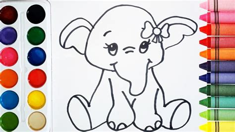 Como Dibujar y Colorear un Elefante de Arcoiris | Dibujos ...