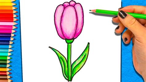 Como Dibujar Y Colorear una Flor | Dibujo de Flor para ...
