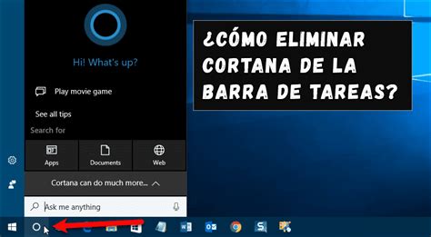 Cómo eliminar Cortana de la barra de tareas en Windows 10