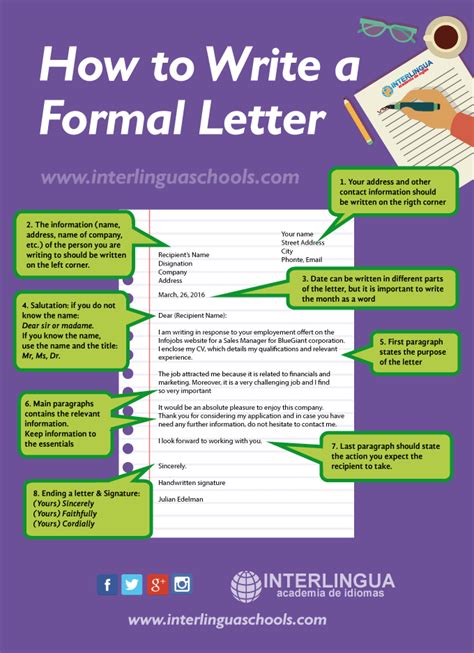 Cómo escribir una Carta Formal en Inglés   Interlingua Schools