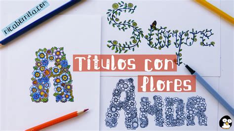 Cómo hacer TÍTULOS PARA CUADERNOS. Letras con flores para ...