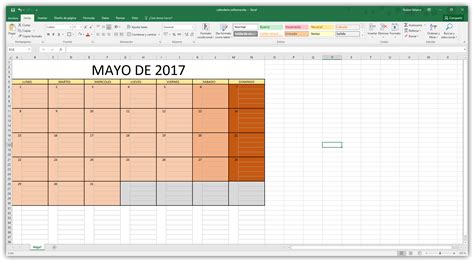 Cómo hacer un calendario 2018 en Excel
