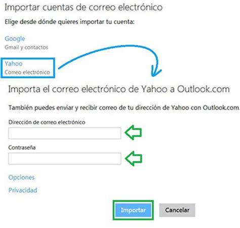 Cómo Importar una cuenta de Yahoo a Outlook