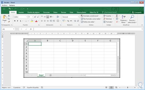 Cómo insertar una hoja de Excel en Word 2016   Solvetic