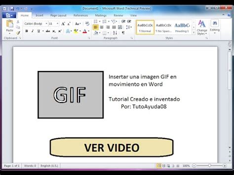 Como insertar una imagen GIF en movimiento en Word   YouTube
