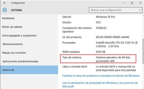 ¿Cómo saber si mi Windows 10 es de 32 o 64 bits?