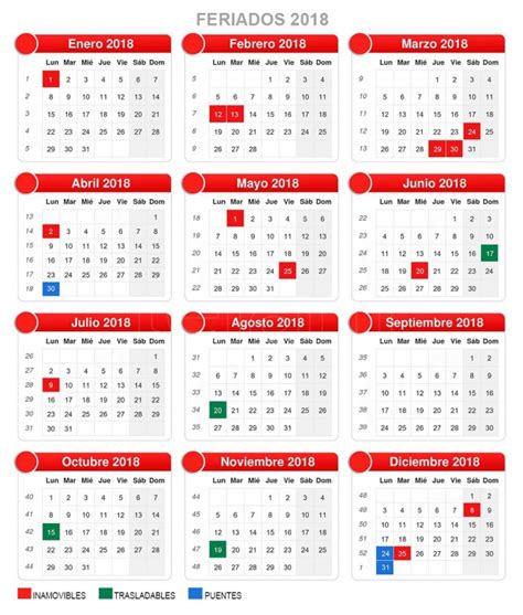 ¿Cómo será el calendario de feriados puente para 2018 ...