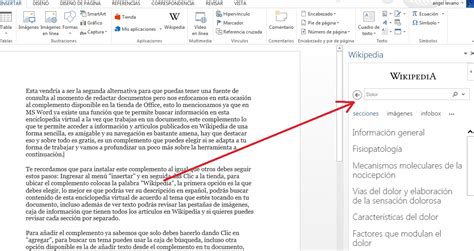 Complemento para buscar información de Wikipedia en MS Word