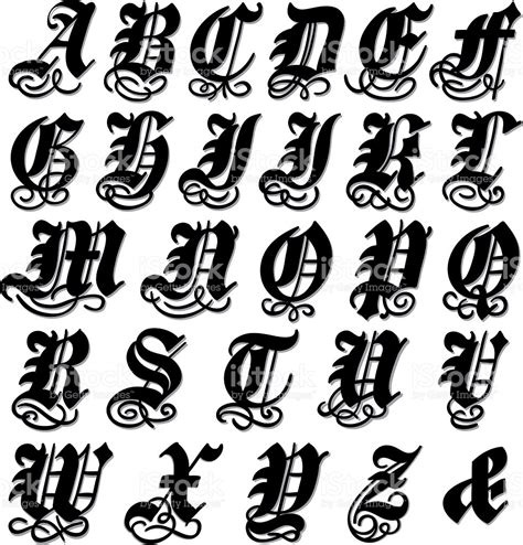 Complete Gothic Alphabet Stock Vector Art & More Images of ...