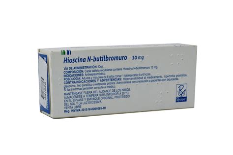 Comprar Hioscina N Butil Bromuro 10 mg. En Farmalisto ...