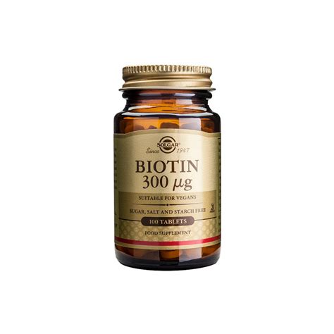 Comprar online, Biotina 300 mcg. 100 comprimidos, Solgar