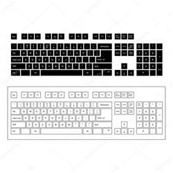 Computadora teclado blanco y negro — Vector de stock ...