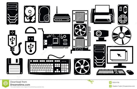 Computer hardware icon stock vector. Image of rom, cable ...