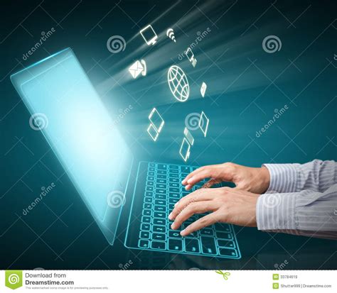 Computer Technology And Cloud Computing Stock Illustration ...