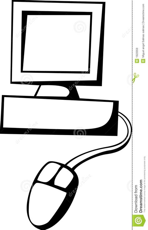 Computer With Mouse Vector Illustration Stock Vector ...