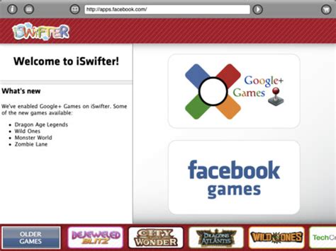 Con iSwifter corre juegos de Google+ y Facebook en iPad ...