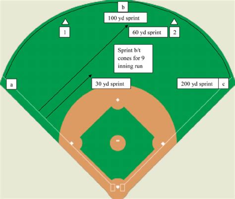 Conditioning drills performed on a baseball field. 9 ...