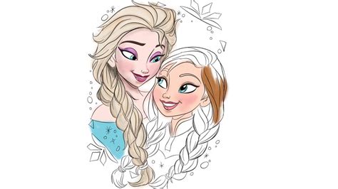 Congelado Dibujo y Colorear Elsa y Anna   YouTube