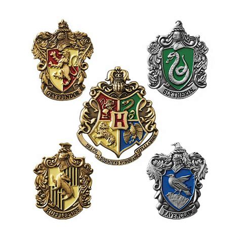 Conjunto 5 Pins Casas de Hogwarts Oficial Noble Collection