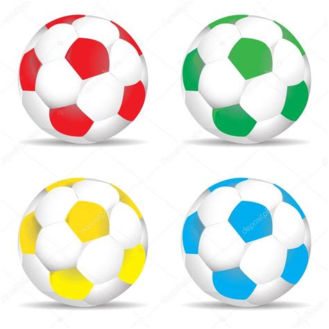 Conjunto de balones de fútbol de color ilustración ...