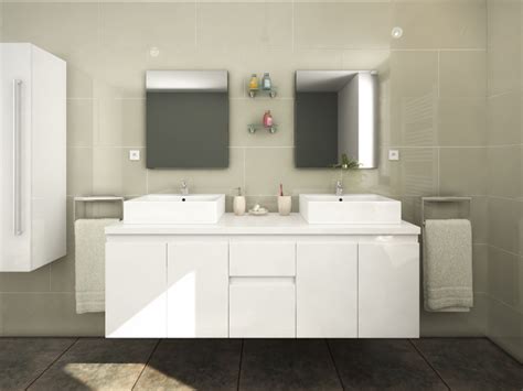 Conjunto de baño mueble + doble lavabo + espejo LAVITA II