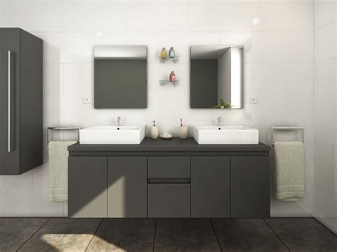 Conjunto de baño mueble + doble lavabo + espejo LAVITA II